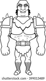A cartoon illustration of a orc man smiling.