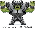 A cartoon illustration of an Orc warrior looking angry.