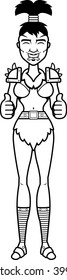 A cartoon illustration of a orc woman giving a thumbs up sign.