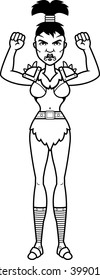 A cartoon illustration of a orc woman looking angry.