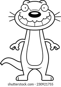 A cartoon illustration of an otter looking happy.
