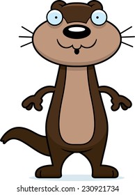 A cartoon illustration of an otter looking surprised.
