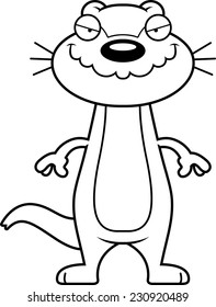 A cartoon illustration of an otter with a sly expression.