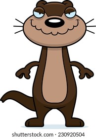 A cartoon illustration of an otter with a sly expression.
