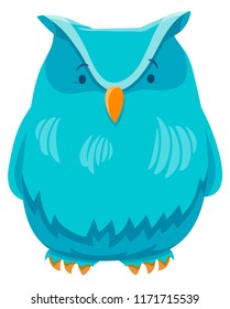 Cartoon Illustration of Owl Bird Funny Animal Character