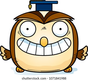 A cartoon illustration of a owl with a graduation cap.