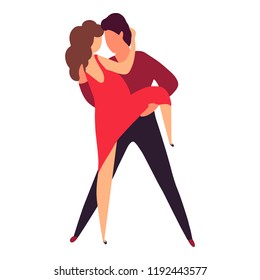 Cartoon Illustration of pair of dancers. Vector illustration