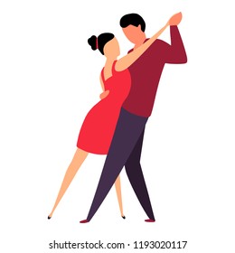 Cartoon Illustration of pair of dancers. Vector illustration