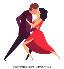 Cartoon Illustration of pair of dancers. Vector illustration