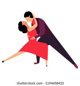 Cartoon Illustration Pair Dancers Vector Illustration Stock Vector ...