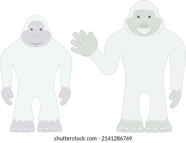 Cartoon illustration of a pair of yeti