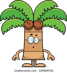 A cartoon illustration of a palm tree looking surprised.