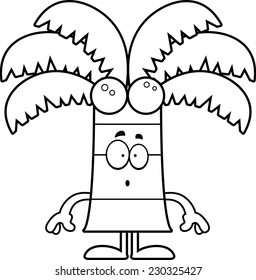 A cartoon illustration of a palm tree looking surprised.