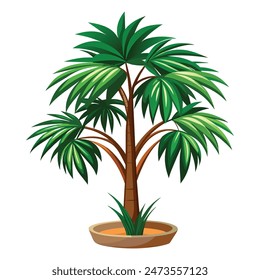 a cartoon illustration of a palm tree with a white background