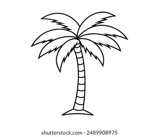 cartoon illustration of a palm tree with a white background eps file