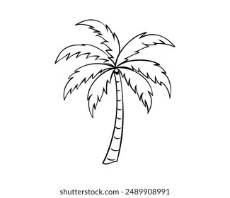 cartoon illustration of a palm tree with a white background eps file