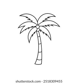 cartoon illustration of a palm tree with a white background eps file