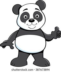Cartoon illustration of a panda bear giving thumbs up.
