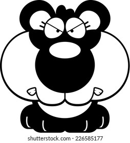A cartoon illustration of a panda cub with an angry expression.