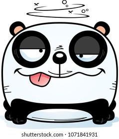 A cartoon illustration of a panda cub with a goofy expression.