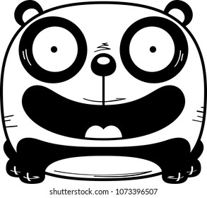 A cartoon illustration of a panda cub with a happy expression.