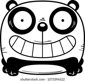 A cartoon illustration of a panda cub with a happy expression.
