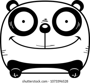 A cartoon illustration of a panda cub peeking over an object.