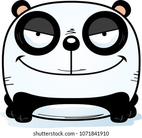 A cartoon illustration of a panda cub with a sly expression.