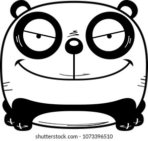 A cartoon illustration of a panda cub with a sly expression.
