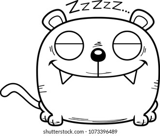 A cartoon illustration of a panther cub taking a nap.