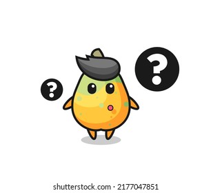 Cartoon Illustration of papaya with the question mark , cute style design for t shirt, sticker, logo element