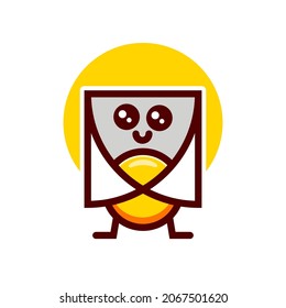 cartoon illustration, paper holding cute gold coins