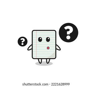 Cartoon Illustration of paper with the question mark , cute design