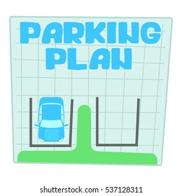 Cartoon illustration of parking plan vector icon for web