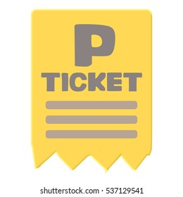 Cartoon illustration of parking ticket vector icon for web