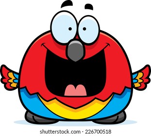 A cartoon illustration of a parrot looking happy.