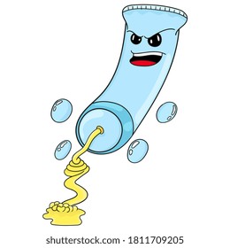 cartoon illustration of pasta character squirt