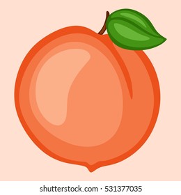 Cartoon Illustration of a Peach