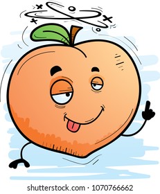 A cartoon illustration of a peach looking drunk.