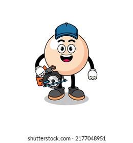 Cartoon Illustration of pearl as a woodworker , character design