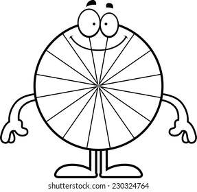 A cartoon illustration of a peppermint looking happy.