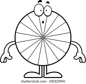 A cartoon illustration of a peppermint looking surprised.