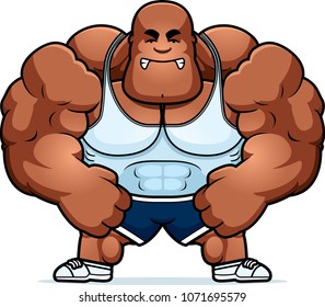 A cartoon illustration of a personal trainer looking mad.