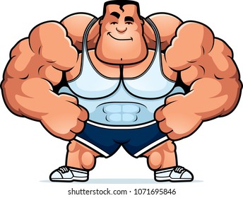 A cartoon illustration of a personal trainer looking confident.