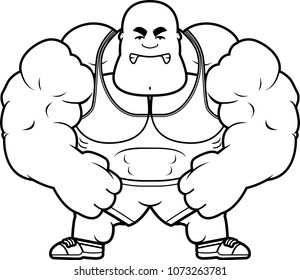 A cartoon illustration of a personal trainer looking mad.