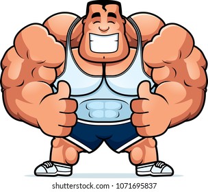 A cartoon illustration of a personal trainer with thumbs up.