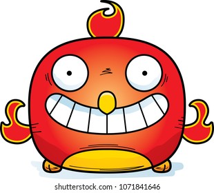 A cartoon illustration of a phoenix bird looking happy.