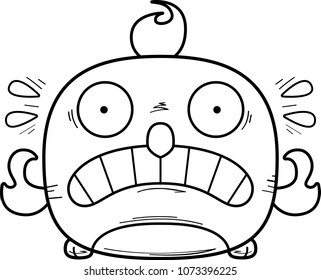 A cartoon illustration of a phoenix bird looking scared.