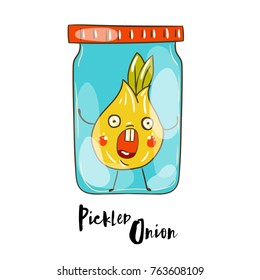 Cartoon illustration with pickled onion
