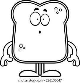 A cartoon illustration of a piece of bread looking surprised.